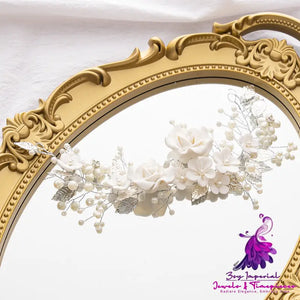 Floral Vine Pearl Hair Band for Brides