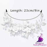 Floral Vine Pearl Hair Band for Brides