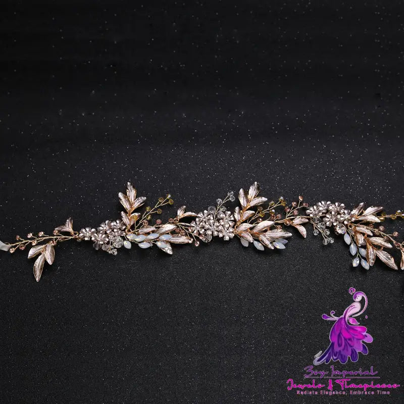 Bridal Jewelry Leaf Shape Rhinestone Alloy Headband