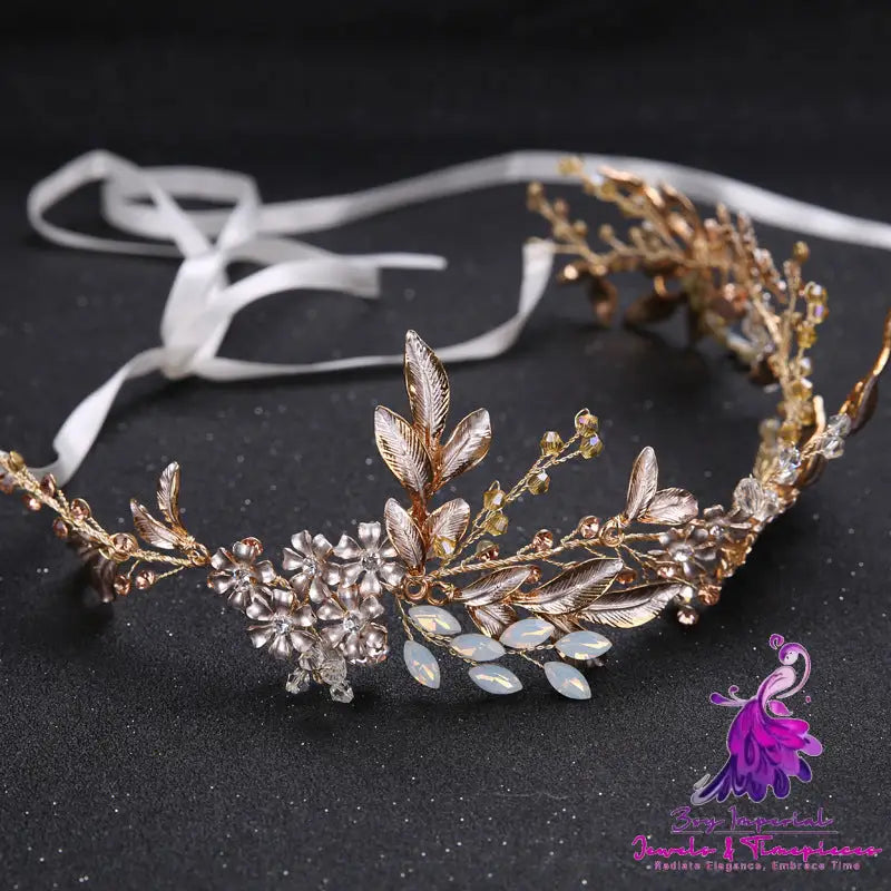 Bridal Jewelry Leaf Shape Rhinestone Alloy Headband