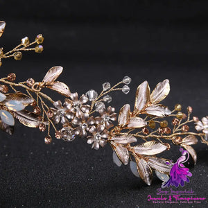 Bridal Jewelry Leaf Shape Rhinestone Alloy Headband