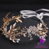 Bridal Jewelry Leaf Shape Rhinestone Alloy Headband