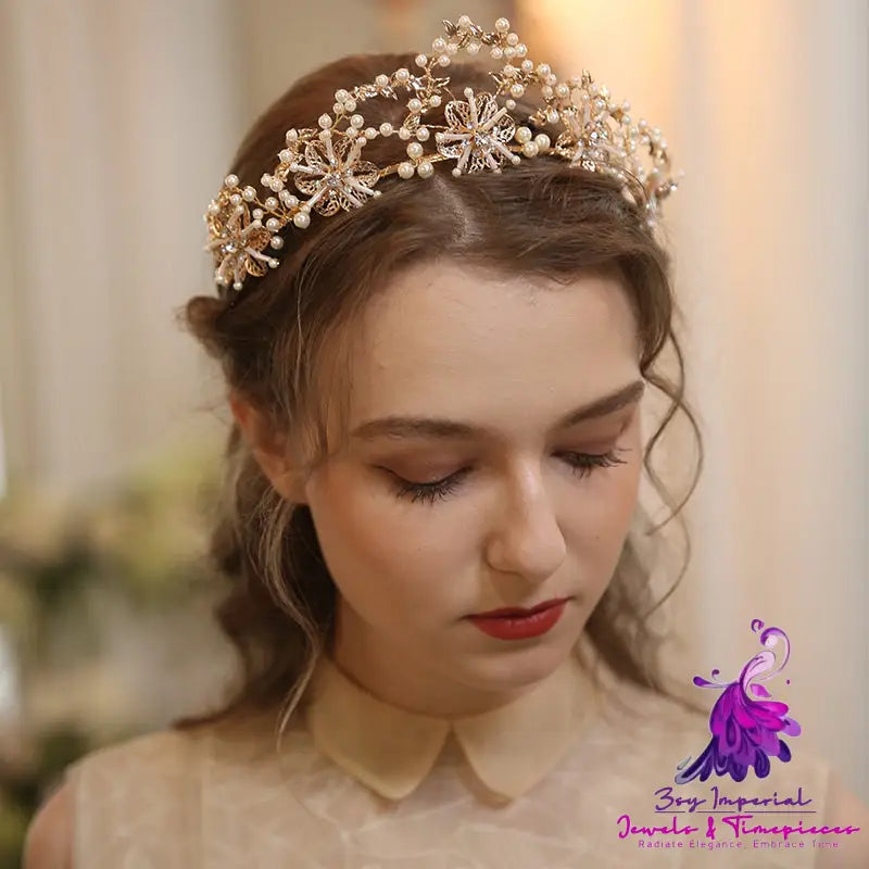 Exquisite Pearl Crystal Bridal Headdress