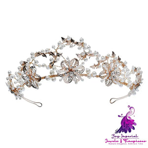 Exquisite Pearl Crystal Bridal Headdress