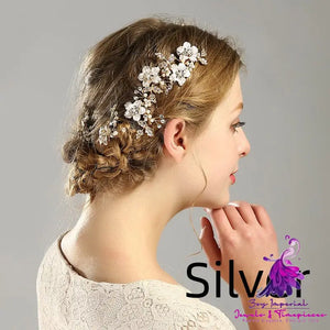 Golden Bridal Flower Hair Comb