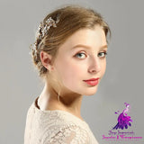 Golden Bridal Flower Hair Comb