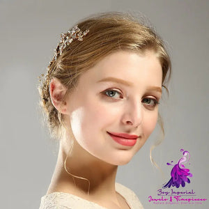 Golden Bridal Flower Hair Comb