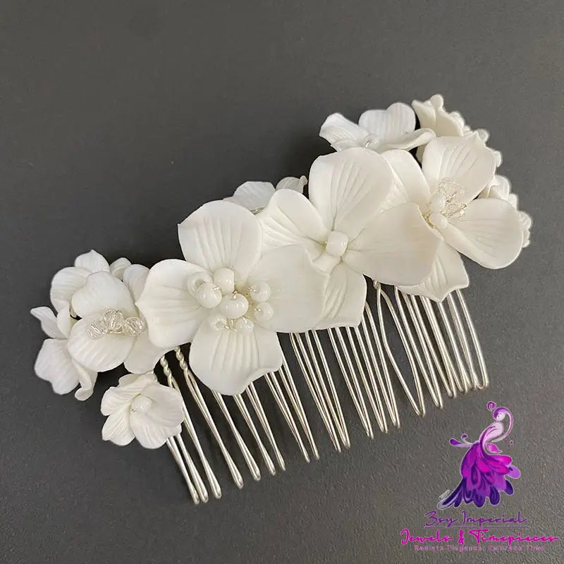 White Ceramic Bridal Headwear