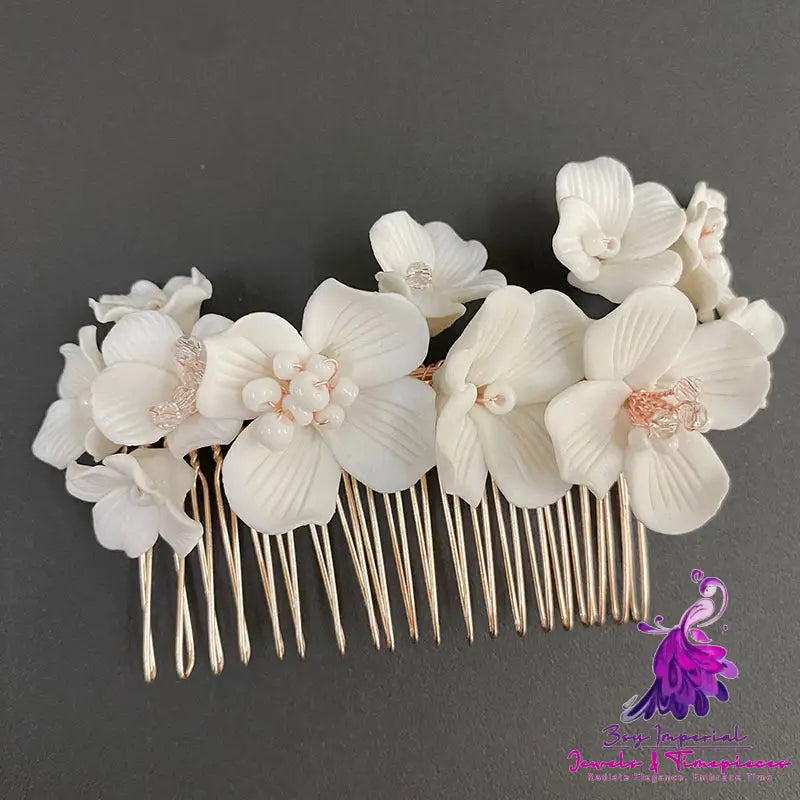 White Ceramic Bridal Headwear