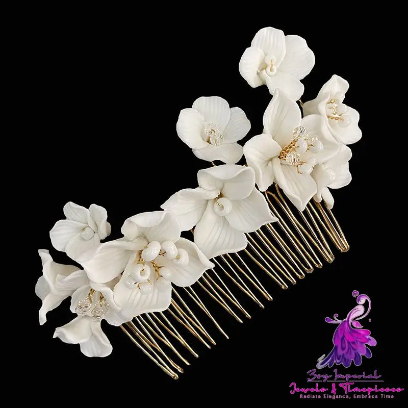 White Ceramic Bridal Headwear