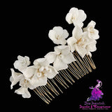 White Ceramic Bridal Headwear