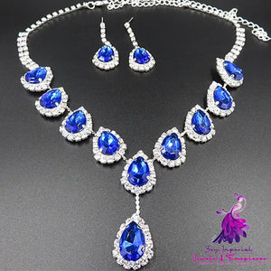 Color Rhinestone Bridal Jewelry Set