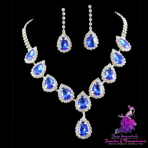 Color Rhinestone Bridal Jewelry Set