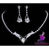 Simple Crystal Diamond Wedding Jewelry Set