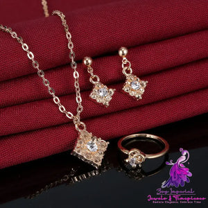 Diamond Square Bridal Jewelry Set