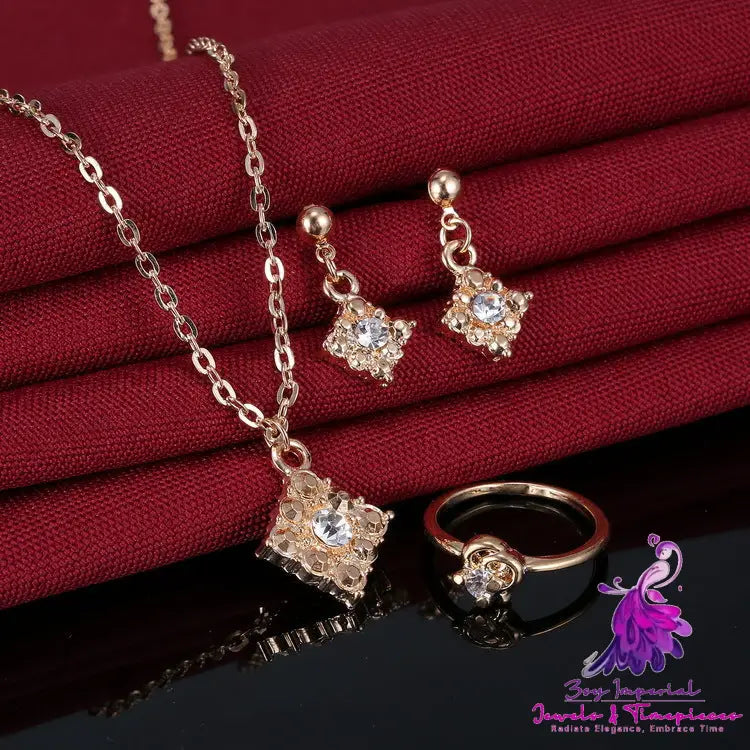 Diamond Square Bridal Jewelry Set