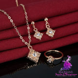 Diamond Square Bridal Jewelry Set