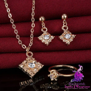 Diamond Square Bridal Jewelry Set