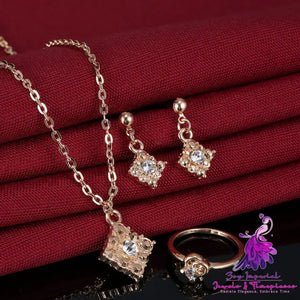 Diamond Square Bridal Jewelry Set