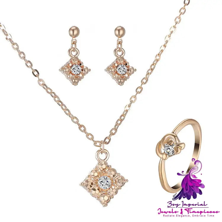 Diamond Square Bridal Jewelry Set