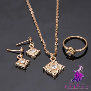 Diamond Square Bridal Jewelry Set