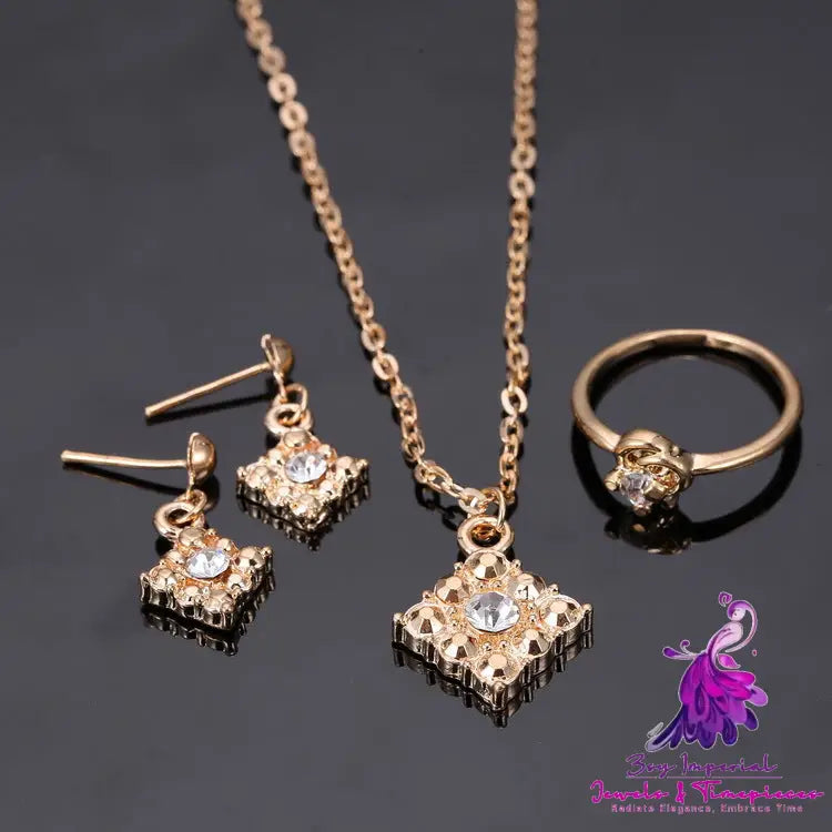 Diamond Square Bridal Jewelry Set