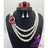 Diamond Gemstone Pearl Bridal Jewelry Set