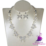 Pearl Butterfly Bridal Jewelry Set