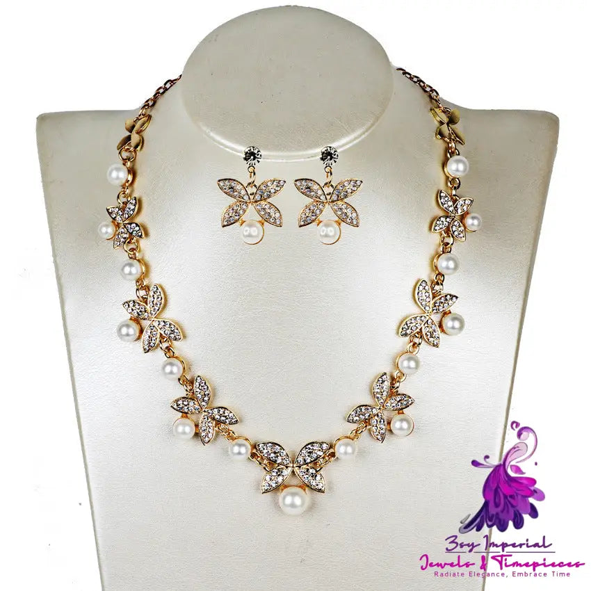 Pearl Butterfly Bridal Jewelry Set