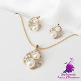 Exquisite Pearl Water Drop Bridal Jewelry Set