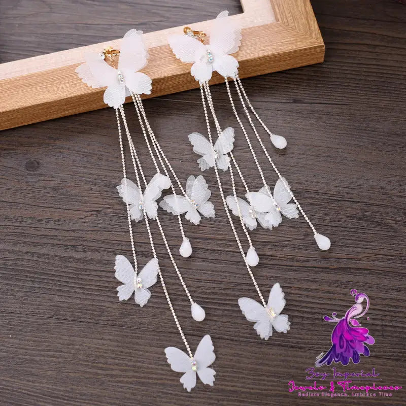 Bridal Makeup Butterfly Earrings