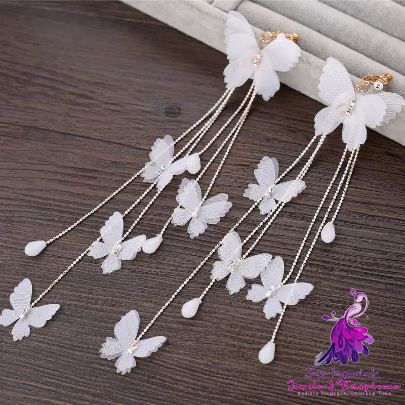 Bridal Makeup Butterfly Earrings