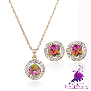 Gold Korean Bridal Necklace Set