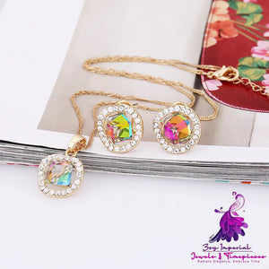 Gold Korean Bridal Necklace Set