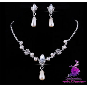 Dropspearl Necklace Earrings Set