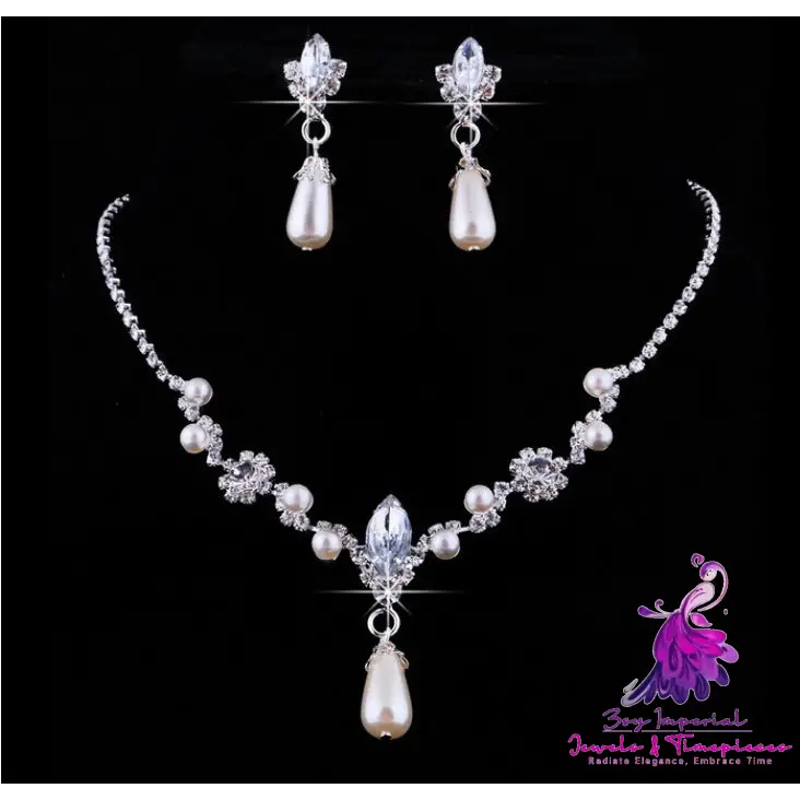 Dropspearl Necklace Earrings Set