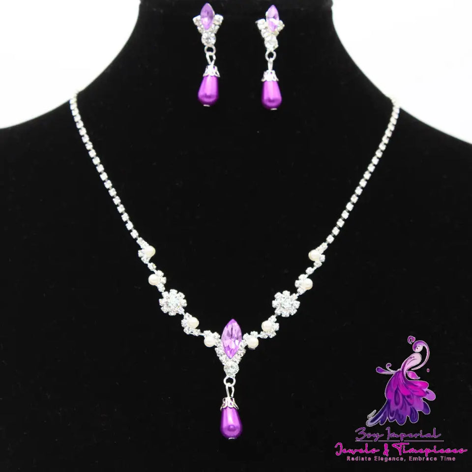 Dropspearl Necklace Earrings Set