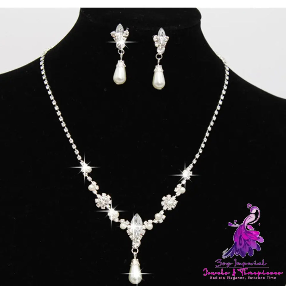 Dropspearl Necklace Earrings Set