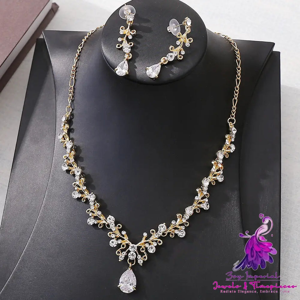 Bridal Rhinestone Earring Necklace