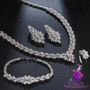 Zircon Bridal Tassel Jewelry Earring Set