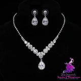 Luxury Zircon Necklace and Earrings Set