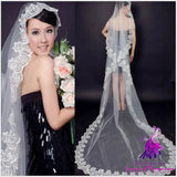 Long White Lace Bridal Veil