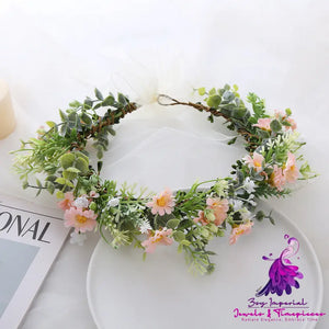 Leaf Bridal Wreath Headwear for Ins Forest