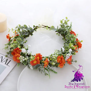 Leaf Bridal Wreath Headwear for Ins Forest