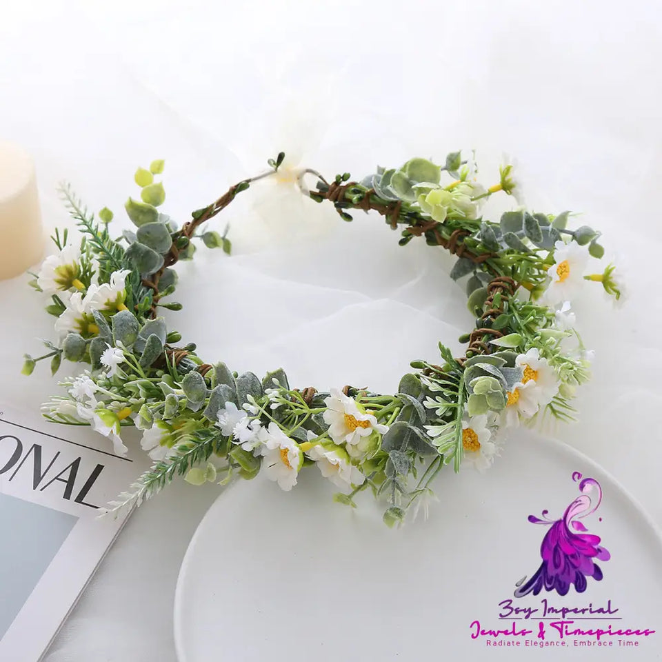 Leaf Bridal Wreath Headwear for Ins Forest