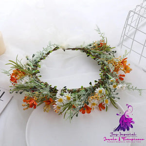 Leaf Bridal Wreath Headwear for Ins Forest