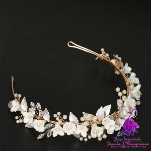 Ceramic Flower Bride Wedding Hair Accessories