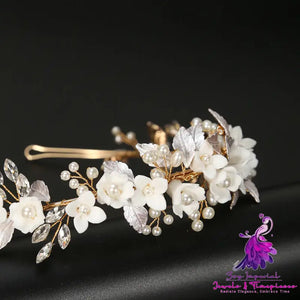 Ceramic Flower Bride Wedding Hair Accessories