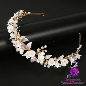 Ceramic Flower Bride Wedding Hair Accessories