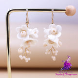 Elegant Ceramic Flower Earrings